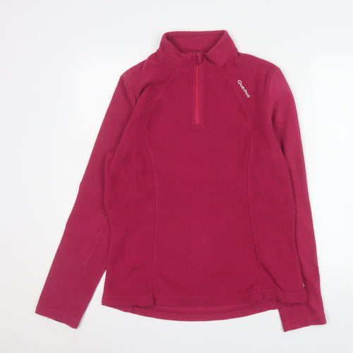 Quechua Women's Pink Fleece 1/2 Zip Pullover Sweatshirt Size 14