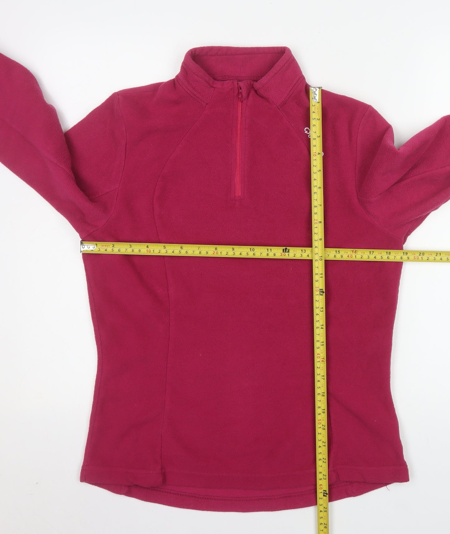 Quechua Women's Pink Fleece 1/2 Zip Pullover Sweatshirt Size 14