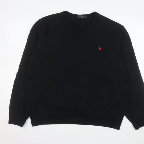 Polo Ralph Lauren Men's Black Crew Neck Sweatshirt Size L Cotton Blend