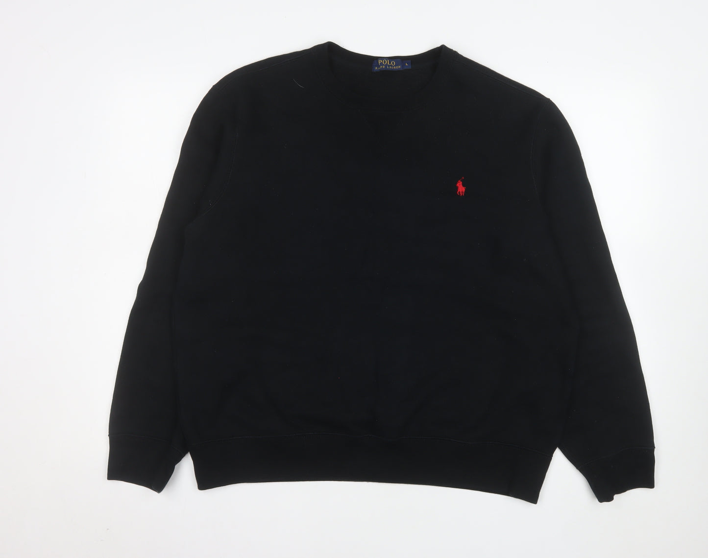 Polo Ralph Lauren Men's Black Crew Neck Sweatshirt Size L Cotton Blend
