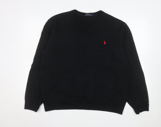 Polo Ralph Lauren Men's Black Crew Neck Sweatshirt Size L Cotton Blend