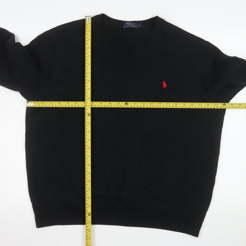Polo Ralph Lauren Men's Black Crew Neck Sweatshirt Size L Cotton Blend