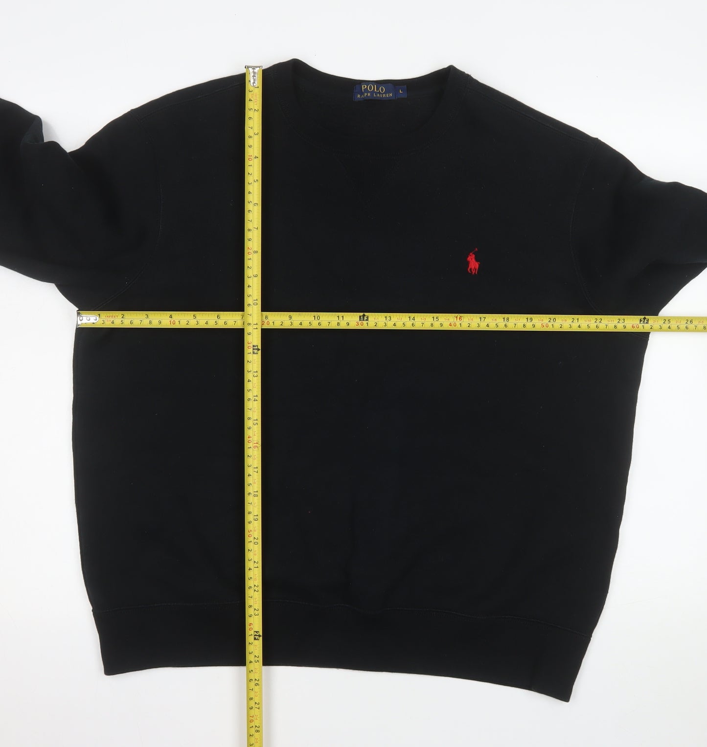 Polo Ralph Lauren Men's Black Crew Neck Sweatshirt Size L Cotton Blend