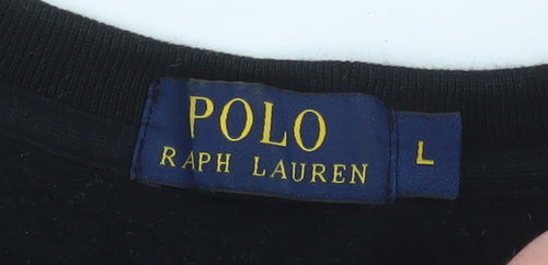 Polo Ralph Lauren Men's Black Crew Neck Sweatshirt Size L Cotton Blend