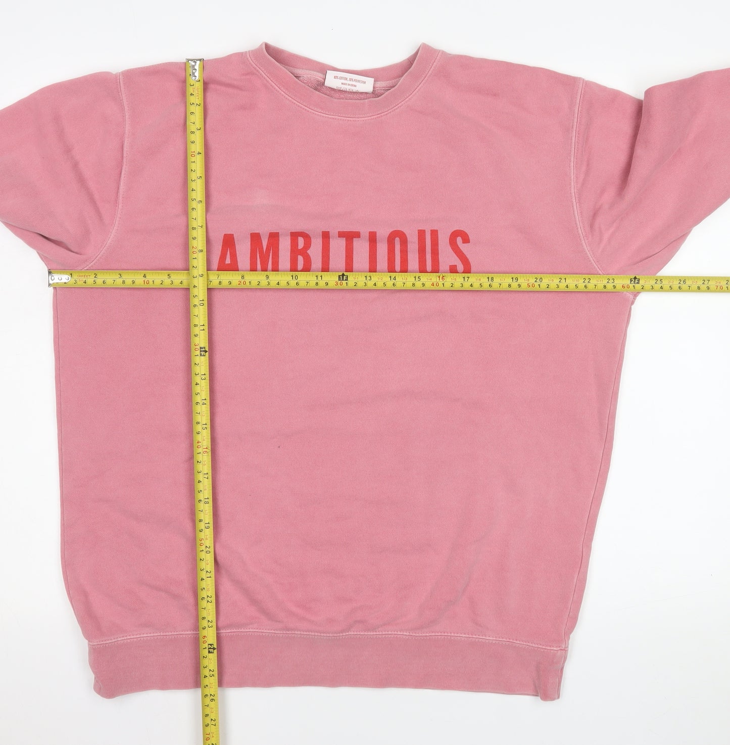 Phenomenal Women Pink Ambitious Graphic Pullover Sweatshirt Medium