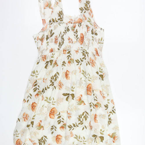 C'FLO Women's Multicoloured Floral A-Line Sleeveless Dress L/XL