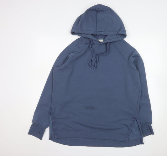 JACHS Girlfriend Men's Blue Pullover Hoodie Size L Jersey Cotton Blend