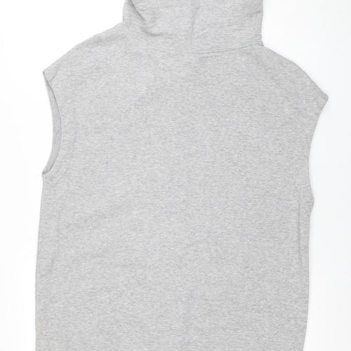 Reebok Men's Grey Sleeveless 1/2 Zip Hoodie Size S