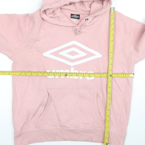 Umbro Women's Pink Pullover Hoodie Size M Cotton Blend Logo Sportswear