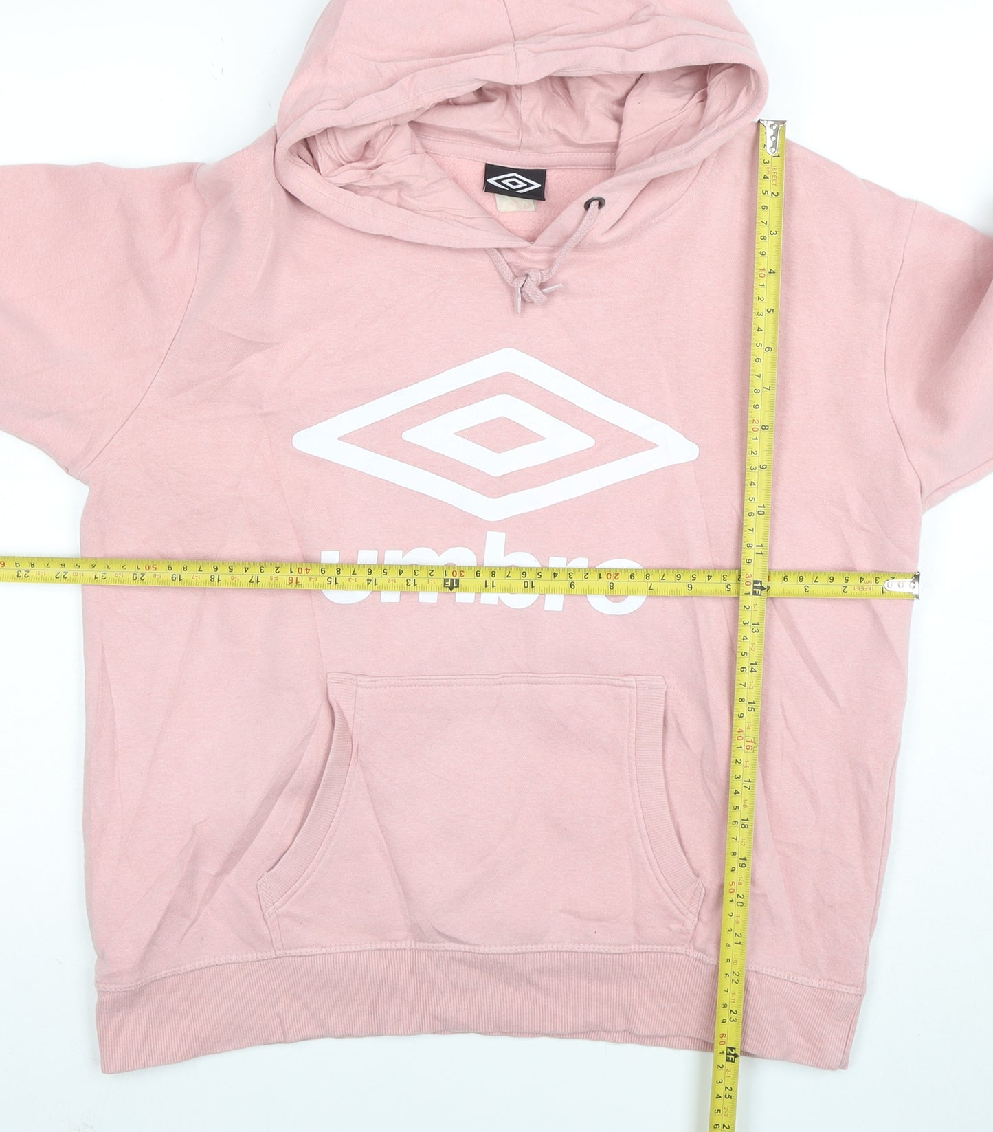 Umbro Women's Pink Pullover Hoodie Size M Cotton Blend Logo Sportswear