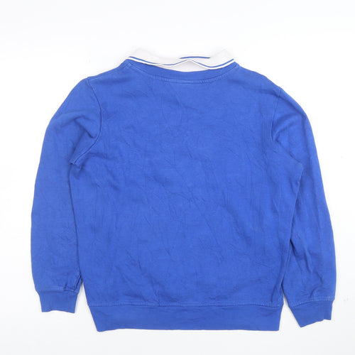 Laura Ashley Women Blue M Pullover Sweatshirt Embroidered Birds