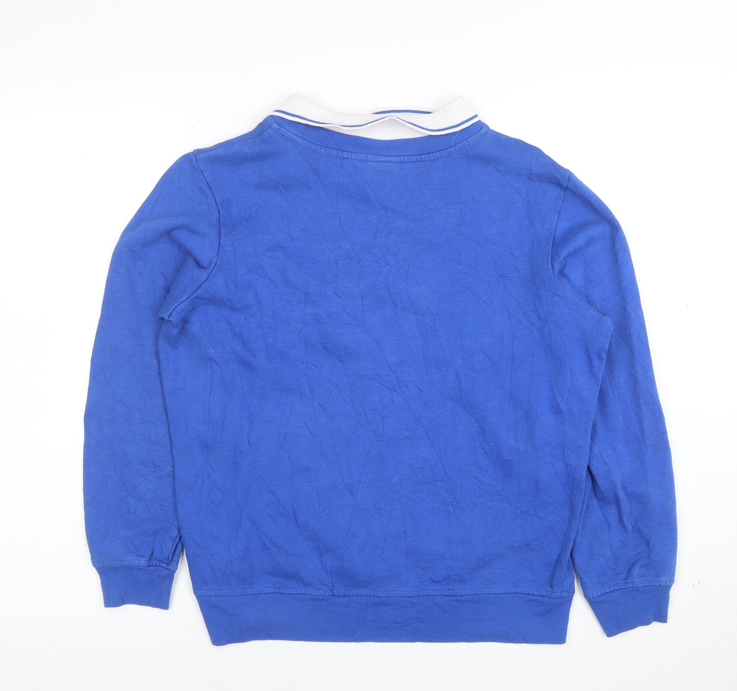 Laura Ashley Women Blue M Pullover Sweatshirt Embroidered Birds
