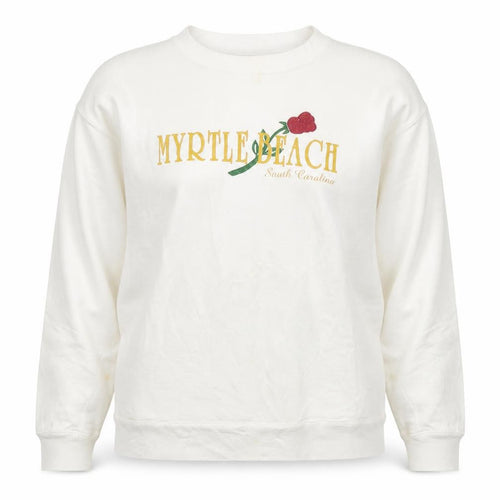 Ocean Fashion Women White Pullover Sweatshirt L Embroidered Myrtle Beach USA