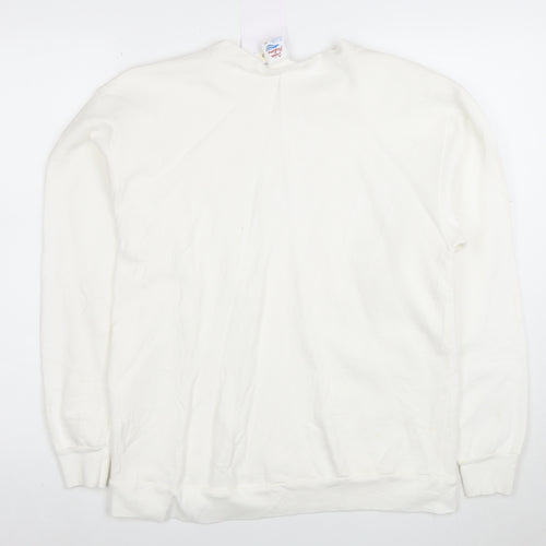 Ocean Fashion Women White Pullover Sweatshirt L Embroidered Myrtle Beach USA