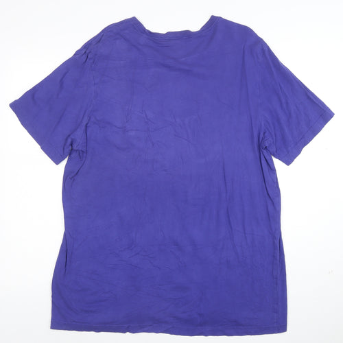 adidas Men's Purple XL Cotton Crew Neck Graphic Sports T-Shirt