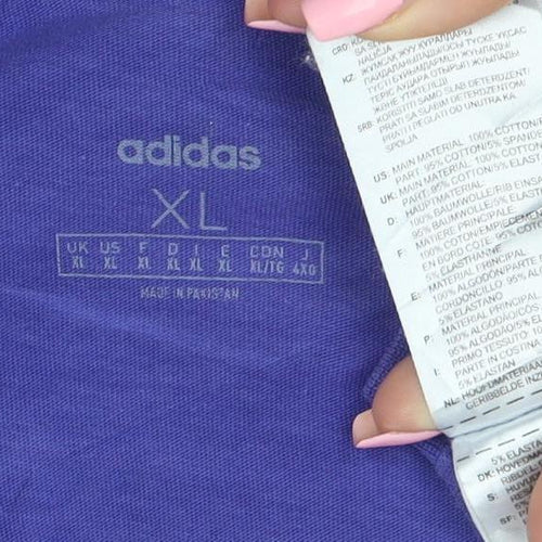 adidas Men's Purple XL Cotton Crew Neck Graphic Sports T-Shirt