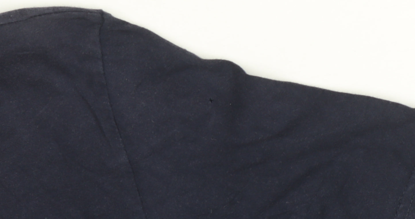 Hugo Boss Men's Blue Graphic Logo Cotton Crew Neck T-Shirt Size M