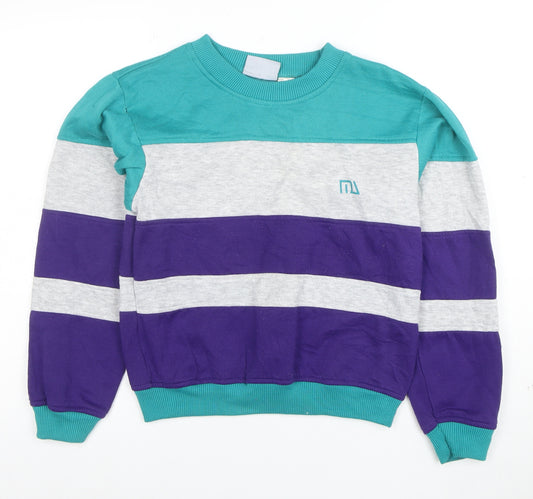 Max Active Women's Teal Grey Purple Crew Neck Pullover Sweatshirt M
