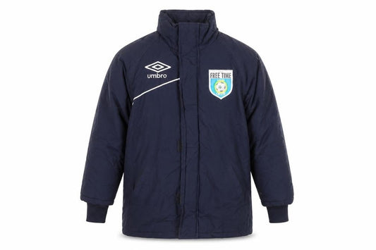 Umbro Boys Blue Waterproof Hooded Puffer Jacket 2XS Winter Football Coat