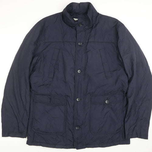Beverly Hills Polo Club Men's Navy L Buttoned Mid-Length Jacket