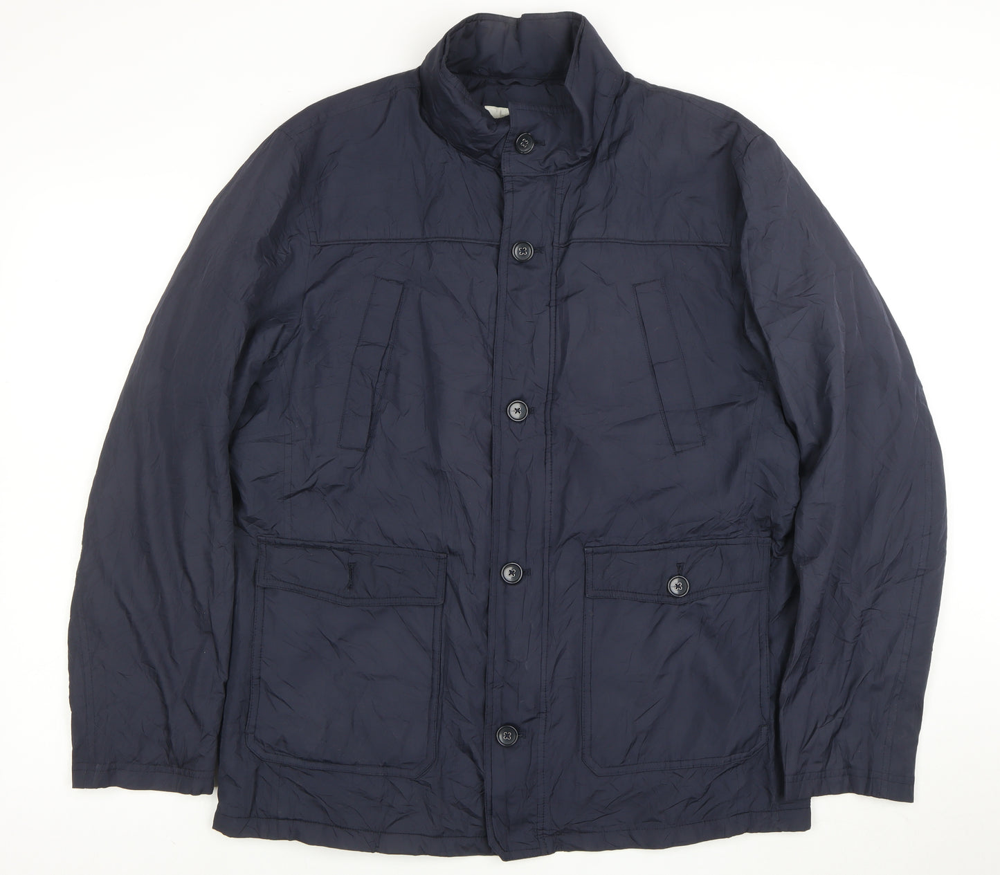 Beverly Hills Polo Club Men's Navy L Buttoned Mid-Length Jacket