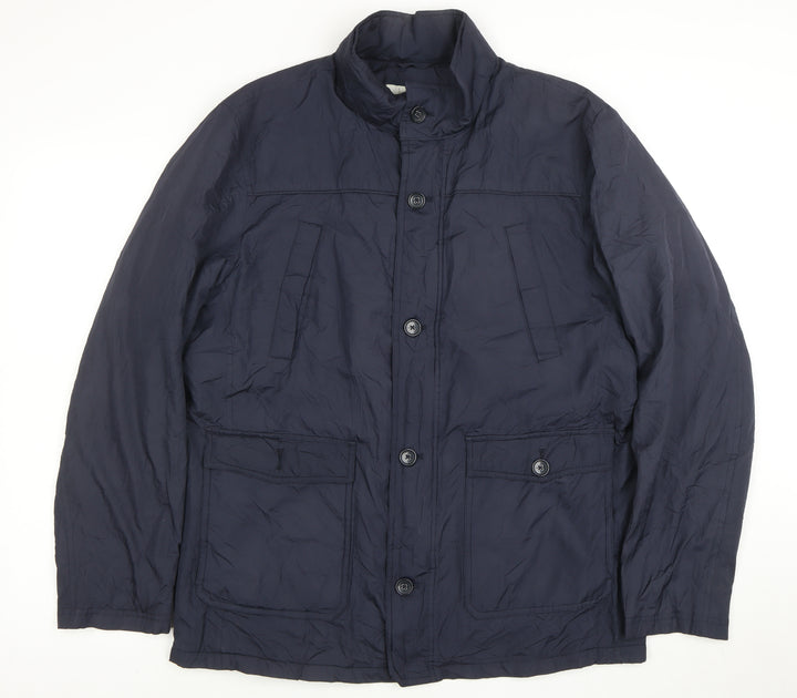 Beverly Hills Polo Club Men's Navy L Buttoned Mid-Length Jacket