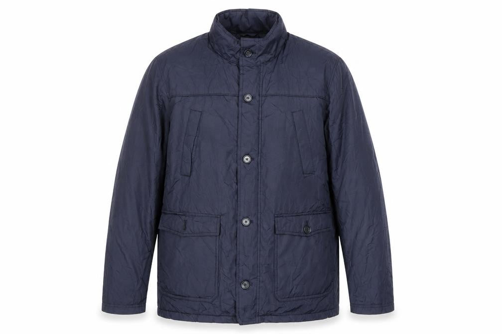 Front view of Beverly Hills Polo Club Men's Navy L Buttoned Mid-Length Jacket