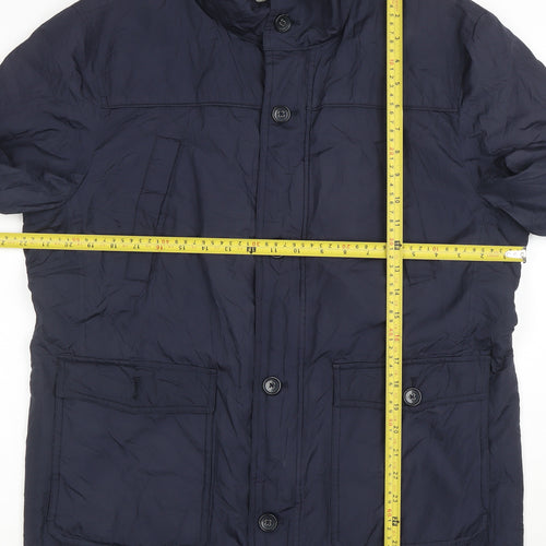 Beverly Hills Polo Club Men's Navy L Buttoned Mid-Length Jacket