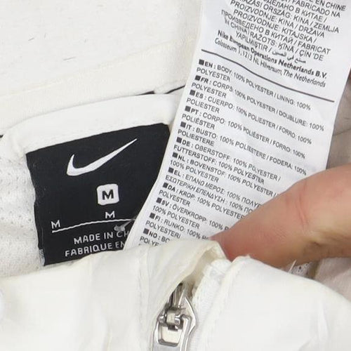 Nike Men's White M Windbreaker Hooded Football Jacket