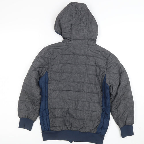 Ellesse Boys Grey Blue Full Zip Hooded Hoodie Jacket Size 6/8