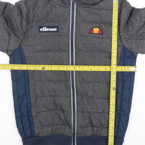 Ellesse Boys Grey Blue Full Zip Hooded Hoodie Jacket Size 6/8