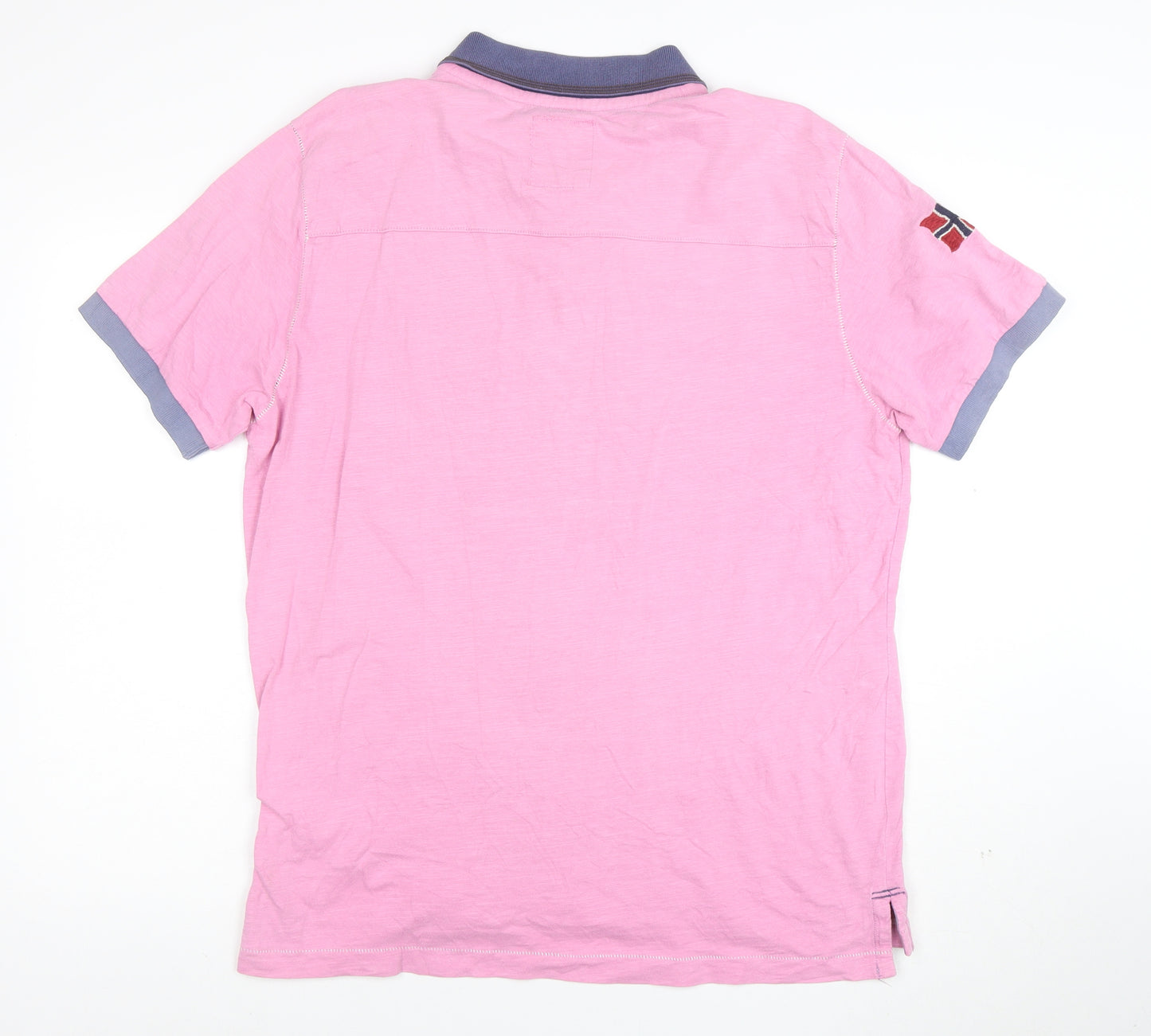 Napapijri Men's Pink 2XL Cotton Short Sleeve Polo Shirt