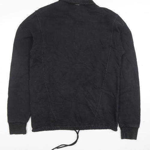 Reebok Womens Black XS 1/4 Zip Pullover Sweatshirt Hoodie