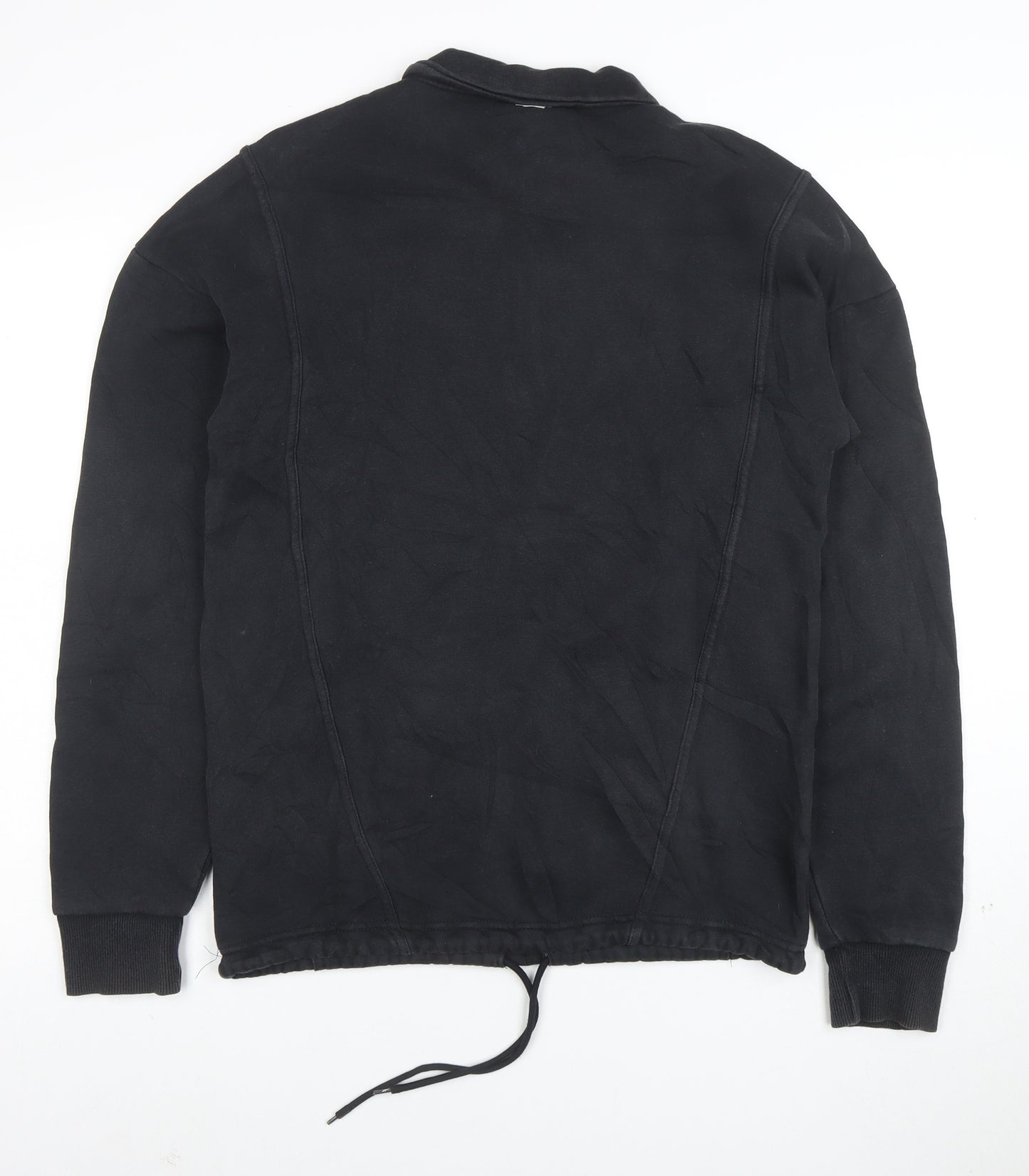 Reebok Womens Black XS 1/4 Zip Pullover Sweatshirt Hoodie