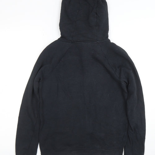 Nike Womens Black XS Full Zip Hoodie with Drawstring and Logo