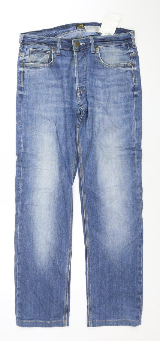 Lee Men's Blue Straight Fit Powell Jeans W31 L34