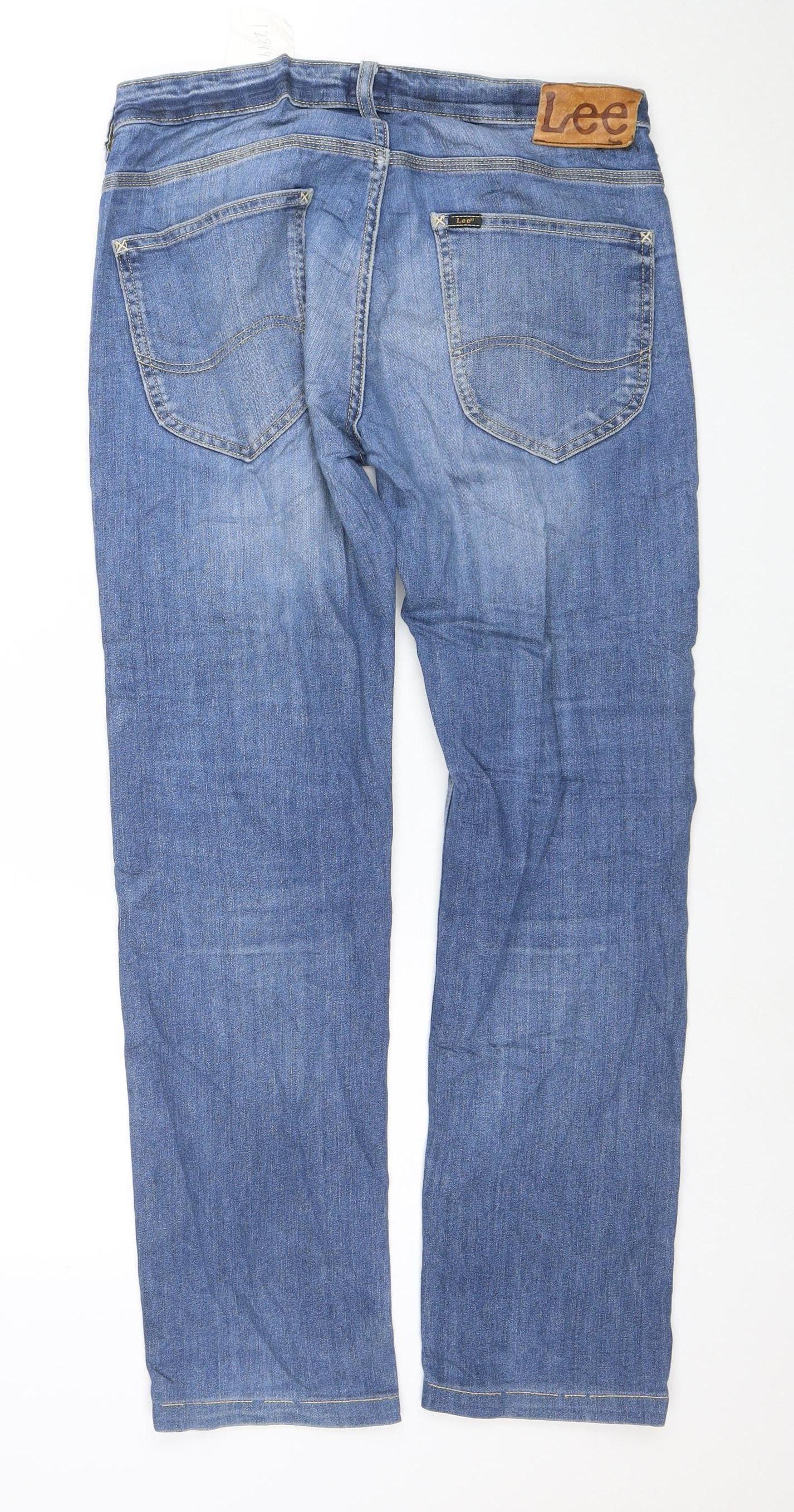 Lee Men's Blue Straight Fit Powell Jeans W31 L34