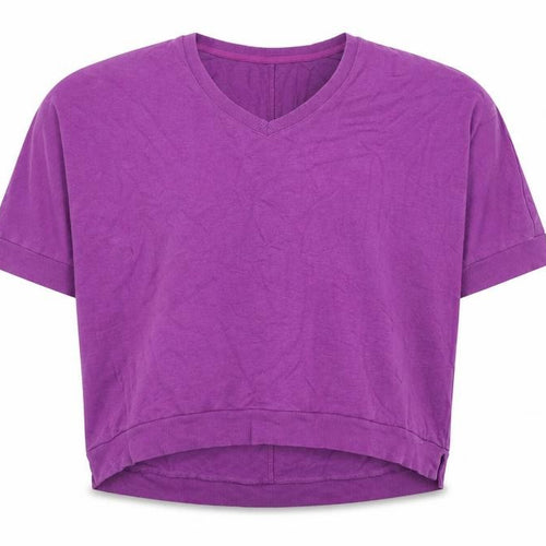 JCPenney Women Purple XL V-Neck Relaxed Cotton T-Shirt