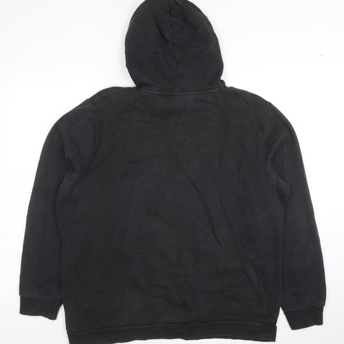 Puma Womens Black Pullover Hoodie L Cotton Blend Logo Sweatshirt