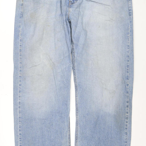 Levi Strauss Signature Men's Blue Light Wash Loose Fit Denim Jeans 38L34