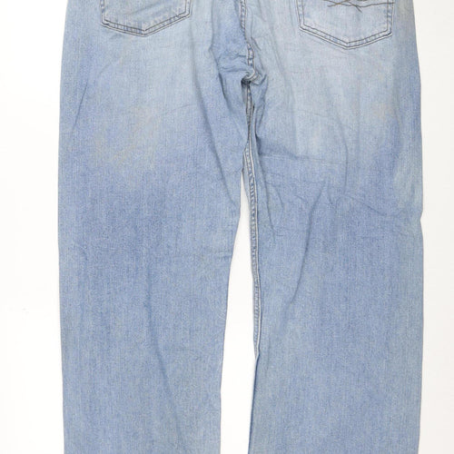 Levi Strauss Signature Men's Blue Light Wash Loose Fit Denim Jeans 38L34