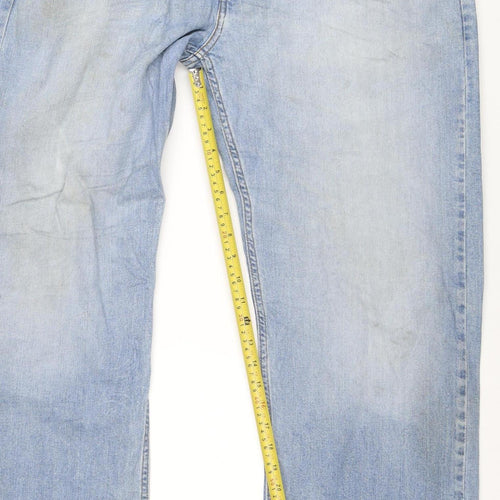 Levi Strauss Signature Men's Blue Light Wash Loose Fit Denim Jeans 38L34