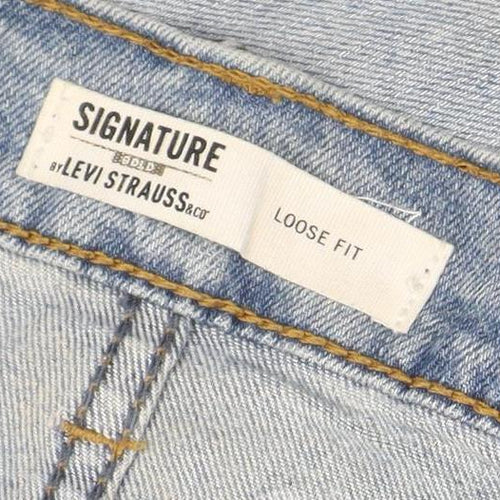 Levi Strauss Signature Men's Blue Light Wash Loose Fit Denim Jeans 38L34