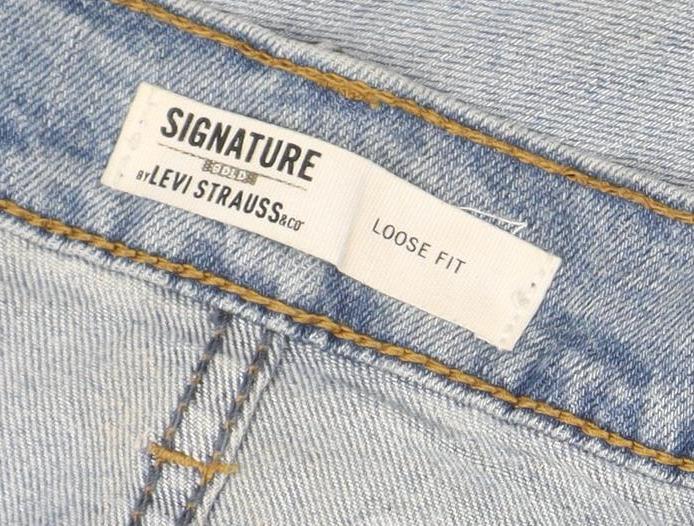 Levi Strauss Signature Men's Blue Light Wash Loose Fit Denim Jeans 38L34
