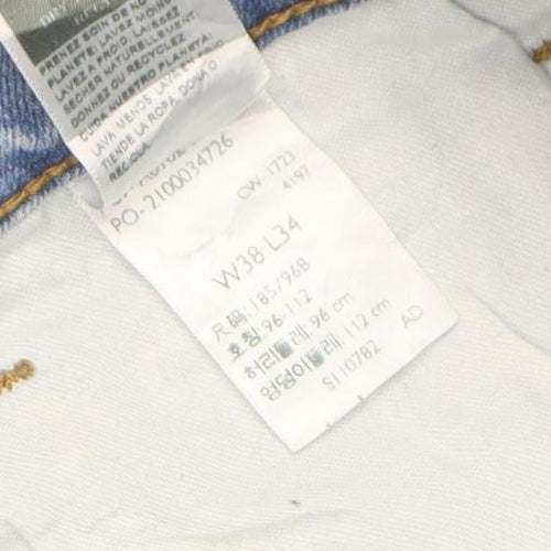 Levi Strauss Signature Men's Blue Light Wash Loose Fit Denim Jeans 38L34