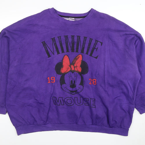 George Women Purple Minnie Mouse 1928 Pullover Sweatshirt XL