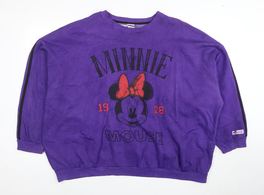 George Women Purple Minnie Mouse 1928 Pullover Sweatshirt XL