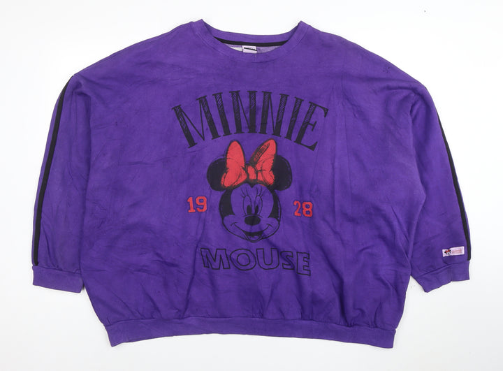 George Women Purple Minnie Mouse 1928 Pullover Sweatshirt XL