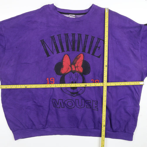 George Women Purple Minnie Mouse 1928 Pullover Sweatshirt XL