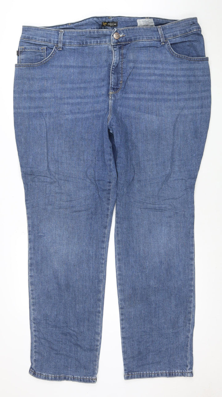 Lee Women’s Blue High Rise Plus Size 22W Straight Leg Jeans